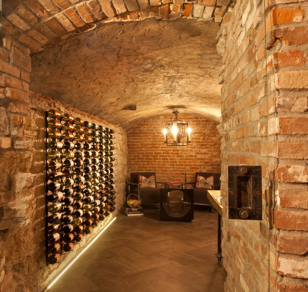 Design ideas for a country wine cellar in Minneapolis.
