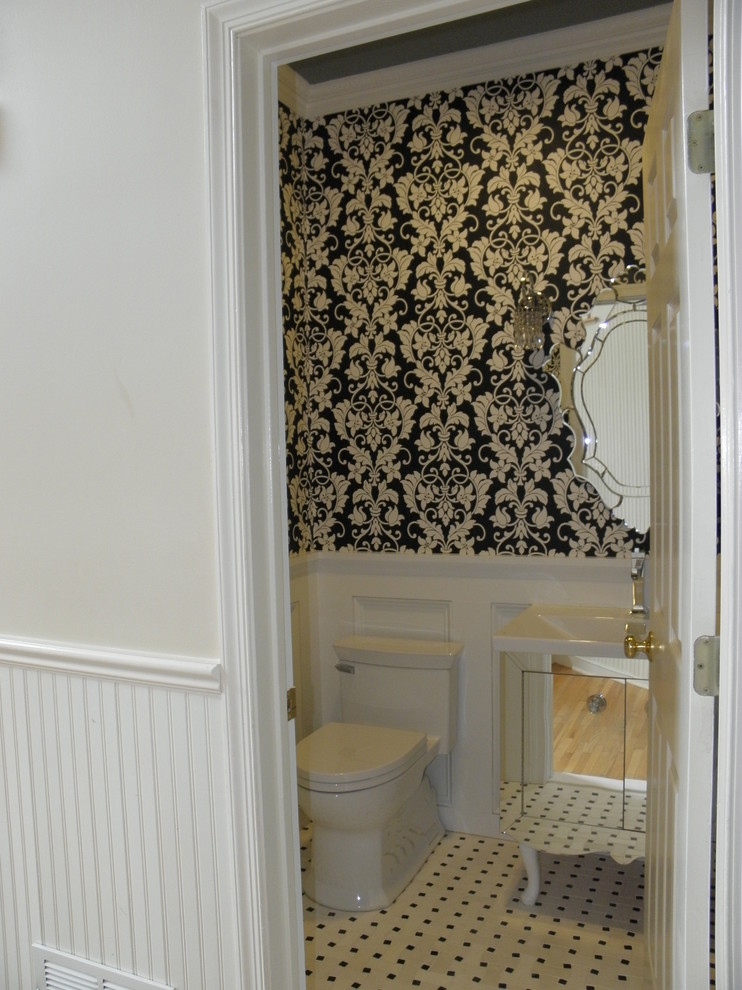 Glam Powder Room Traditional Powder Room New York by Mindy Fox Design