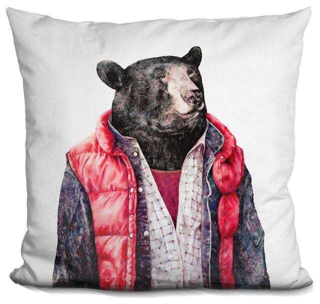 Black Bear Decorative Accent Throw Pillow Contemporary