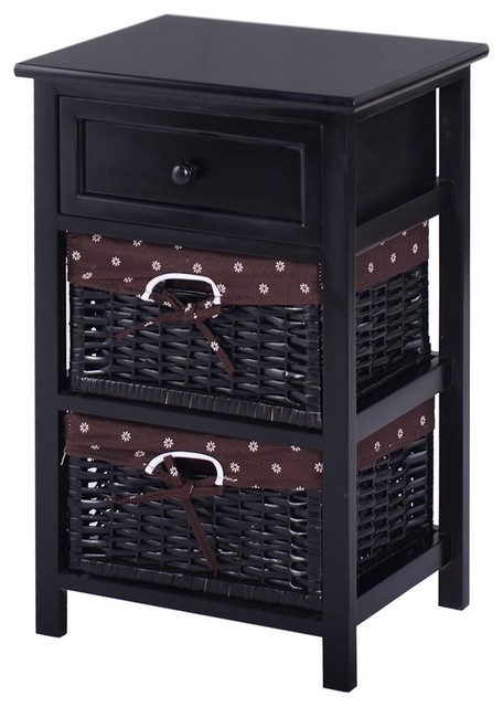 Modern 3 Tiers 1 Drawer Nightstand Tropical Nightstands And Bedside Tables By Imtinanz Llc