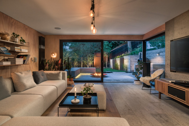 75 Scandinavian Living Room Ideas You'll Love - Houzz - Scandinavian Apartment Renovation With Wooden Accents