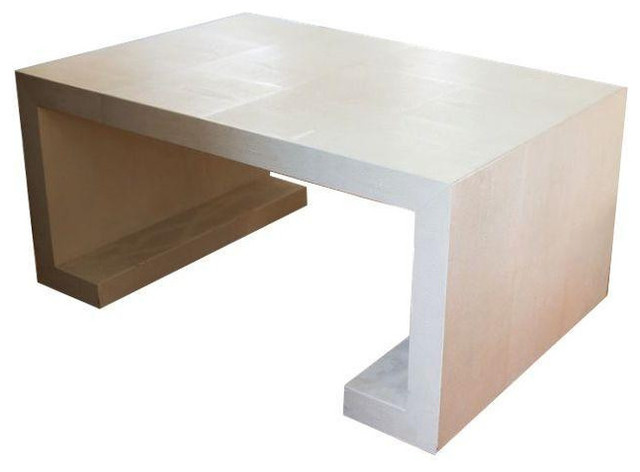 ivory faux shagreen cocktail table with asian legs - $2,185 est ivory faux shagreen cocktail table with asian legs - $2,185 est