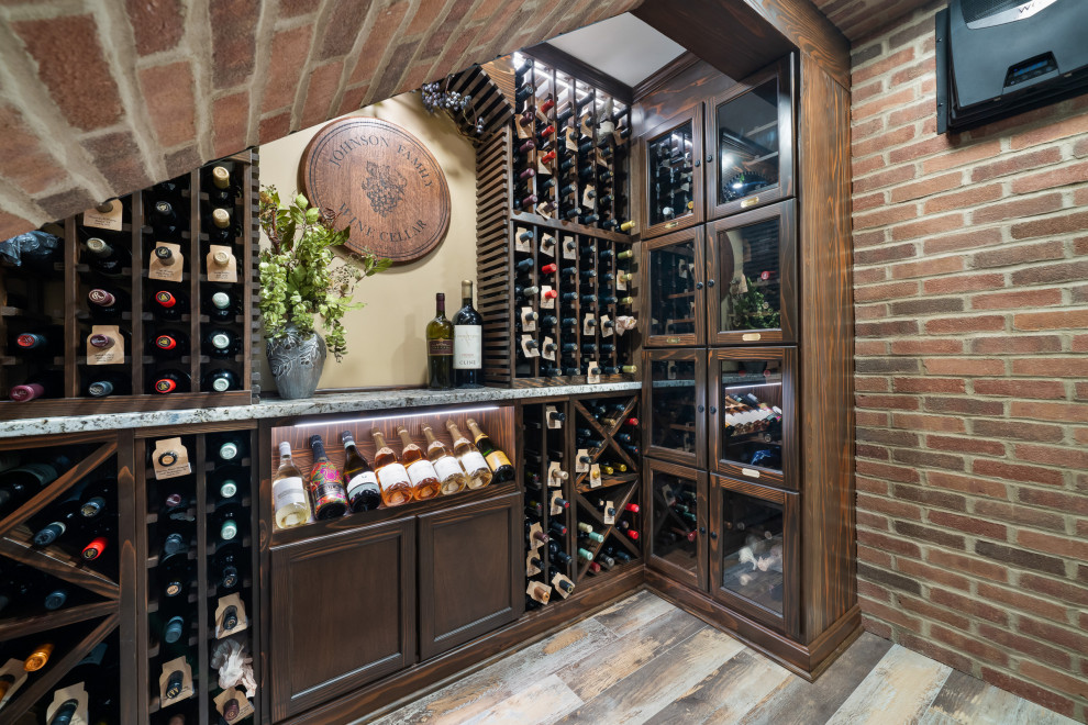 Design ideas for a country wine cellar in Columbus.
