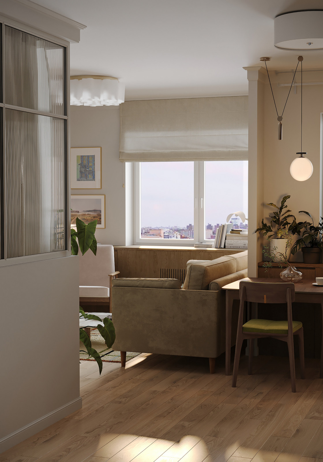 Вид на гостиную