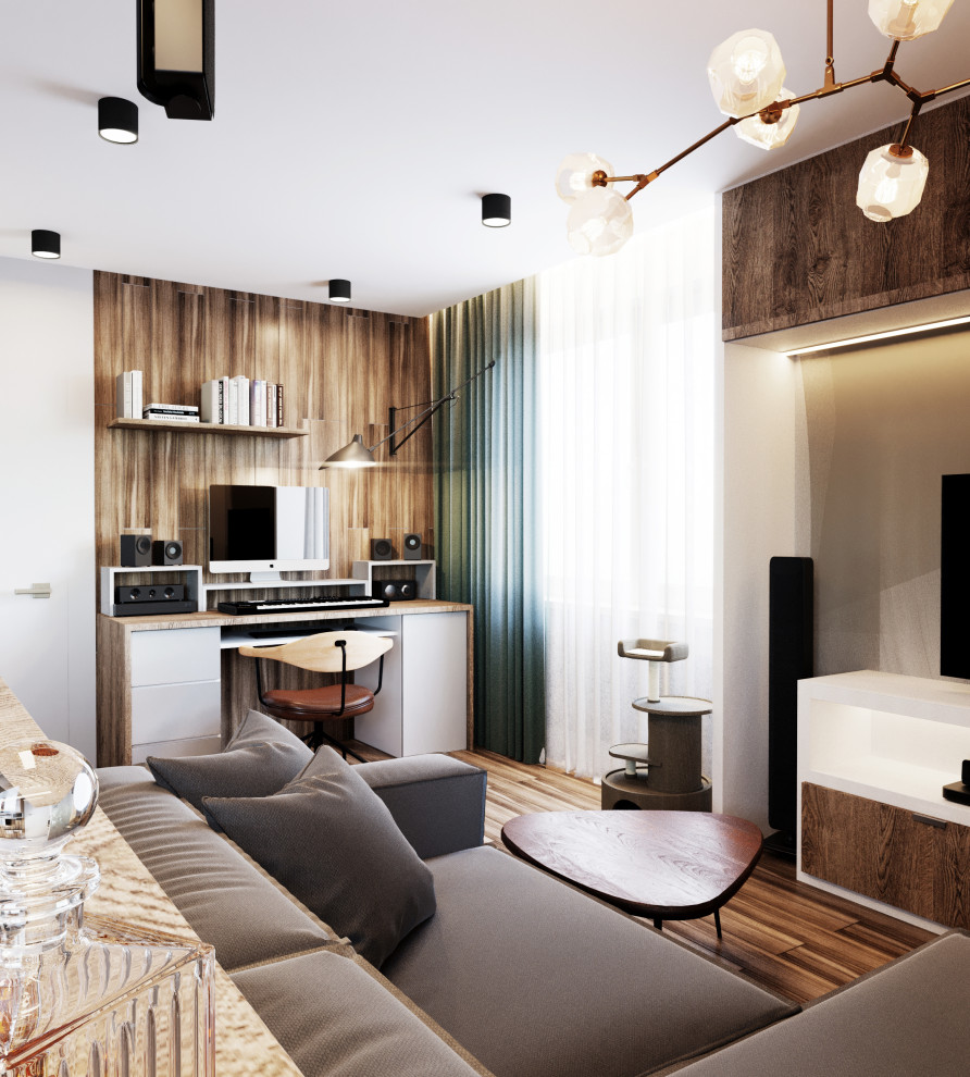 Квартира с деревянными элементами