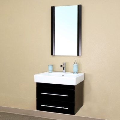 Bellaterra Padua 24.25-in. Black Single Bathroom Vanity with Optional Mirror