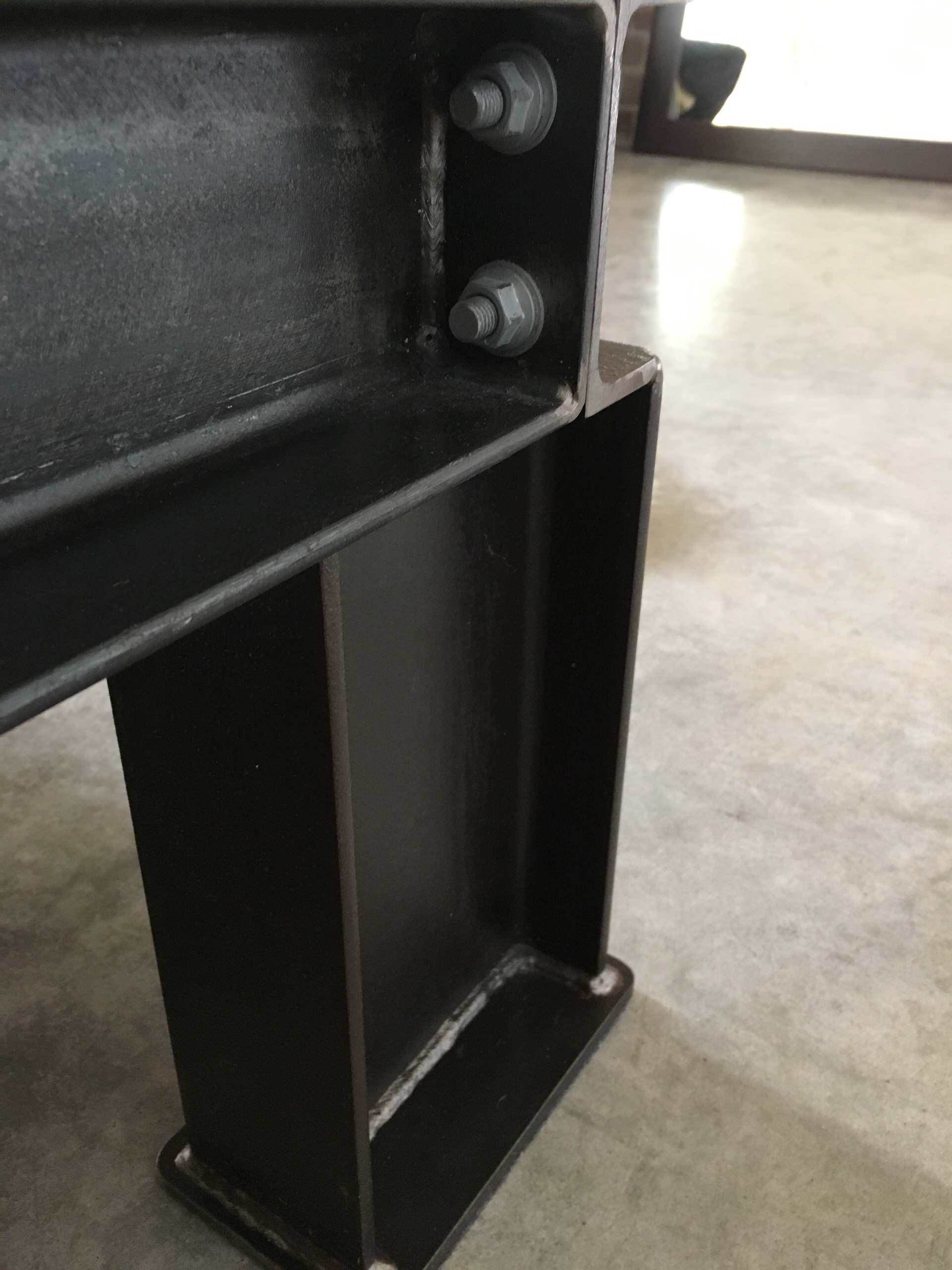 Steel Legs bolt together for easy delivery