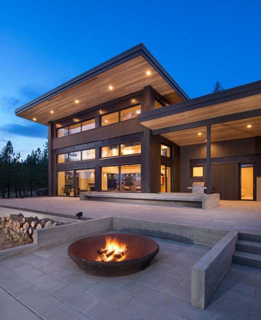 Lake Fernan Passive House Windows and Doors contemporary-terrace
