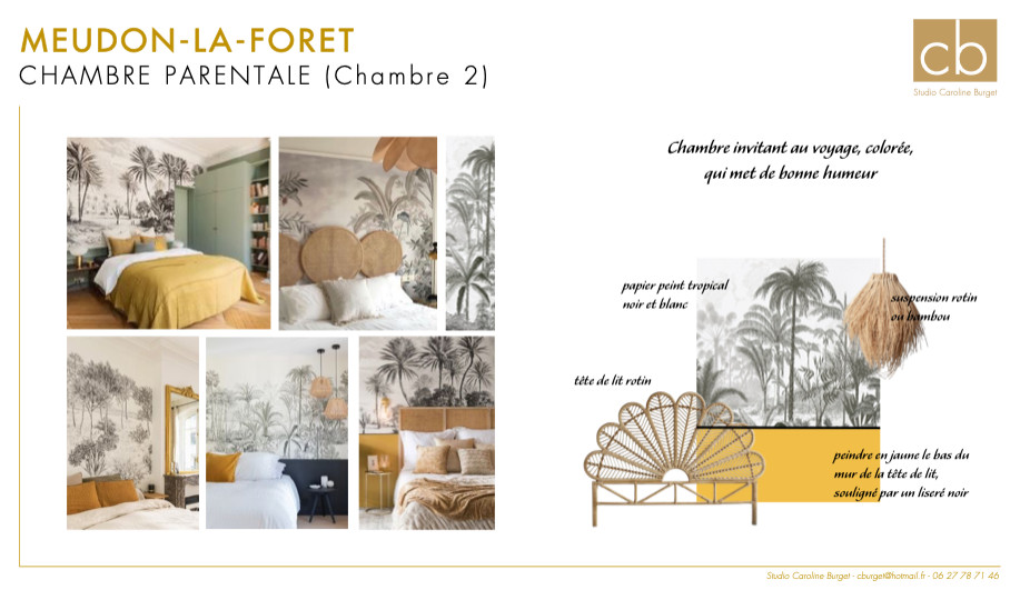 MEUDON-LA-FORET - planche d'ambiance de la chambre parentale