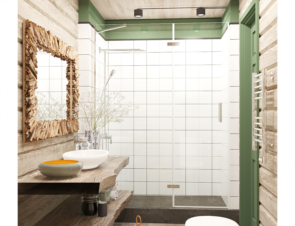 Брусовый дом выходного дня в Кантри стиле