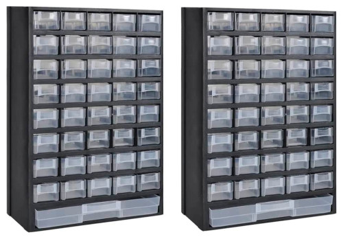 vidaXL 2x 41-Drawer Storage Cabinet Tool Box Plastic Storage Cabinet Tool Case