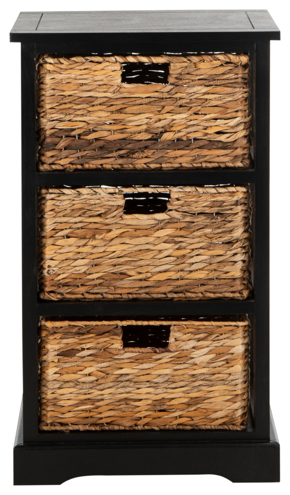 Safavieh Halle 3Wicker Basket Storage Side Table, N/A Tropical