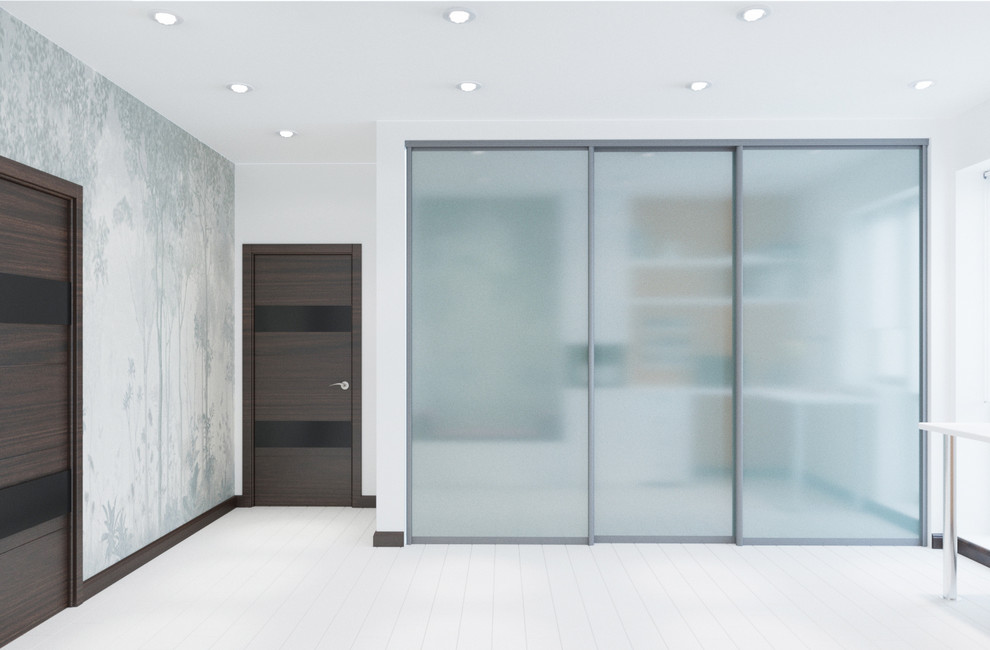 Кабинет-гардеробная "Таинственный лес" 3-хкомнатная квартира для современной дев