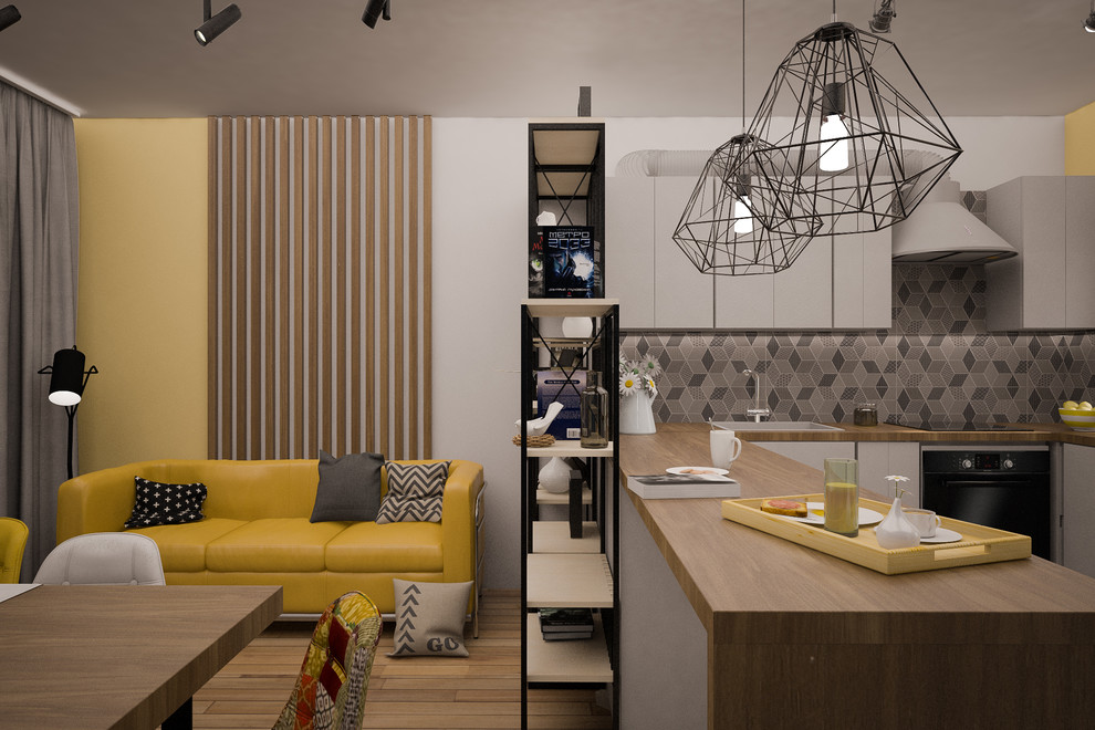 Кухня-столовая для молодой семьис одним ребенком