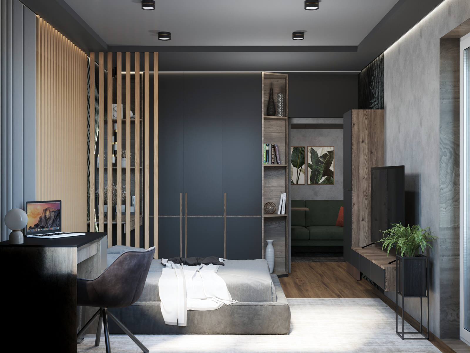 Вид на спальню со стороны окна