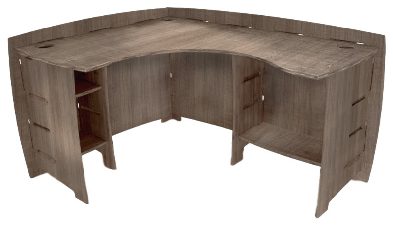 L-Shape Corner Desk, 47"x60", Gray Driftwood