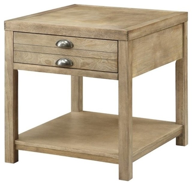 Bowery Hill Storage End Table, Light Oak Side Tables And End Tables