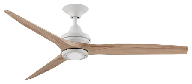 Fanimation Spitfire Ceiling 48 Fan With Led Light Matte White Natural