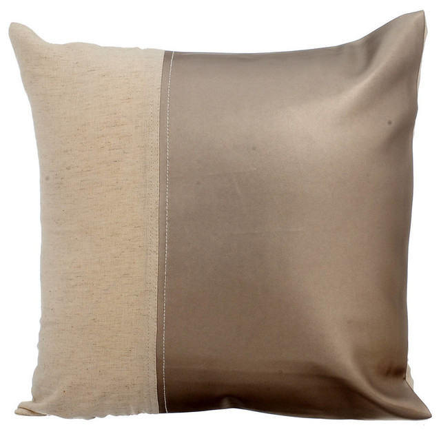 Gold Decorative Pillow Covers 18"x18" Faux Leather, Better Half Antique Gold