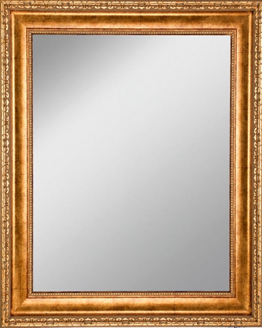 Framed Mirror 22 X26 With Antique Style Gold Finish Frame
