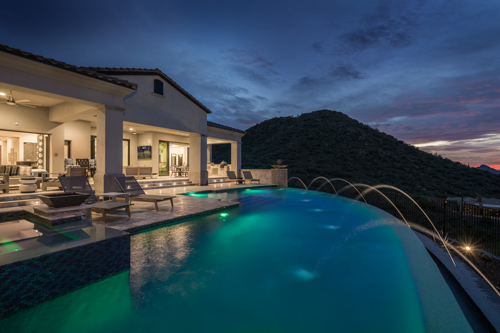 Inspiration for a transitional pool remodel in Phoenix