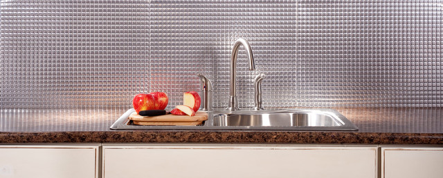industrial tile backsplash