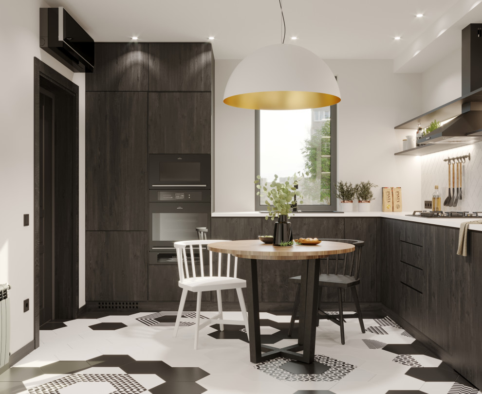 Дизайн интерьера кухни в черном цвете