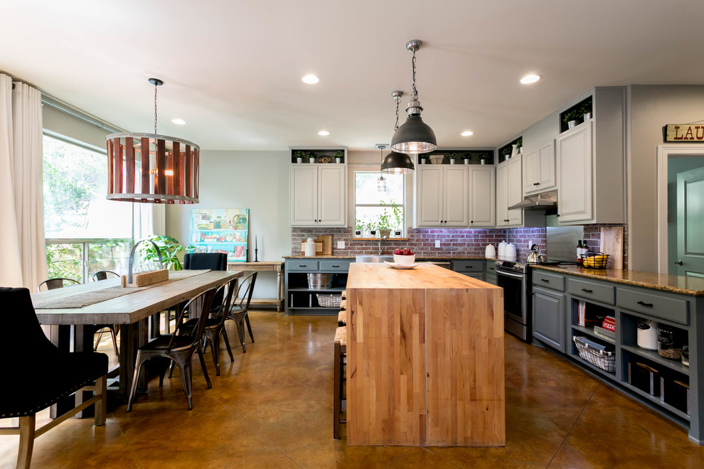 Mountain style kitchen photo in Austin