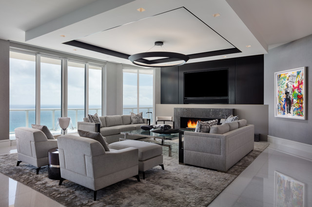 Penthouse Living Room moderne-dagligstue