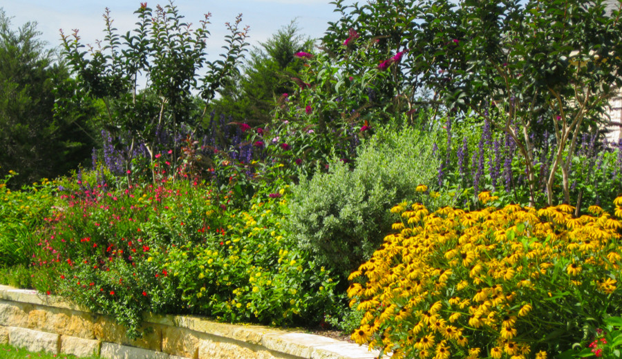 Photo of a large traditional full sun backyard landscaping in Houston for summer.