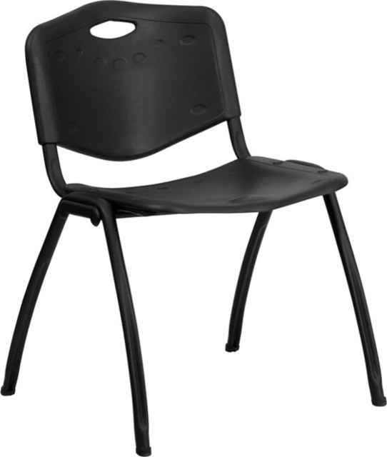 Black Plastic Stack Chair Rut-D01-Bk-Gg