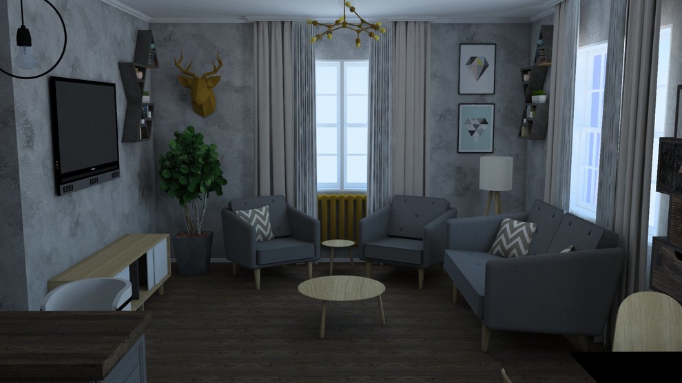 Интерьер гостинной поселок Южный