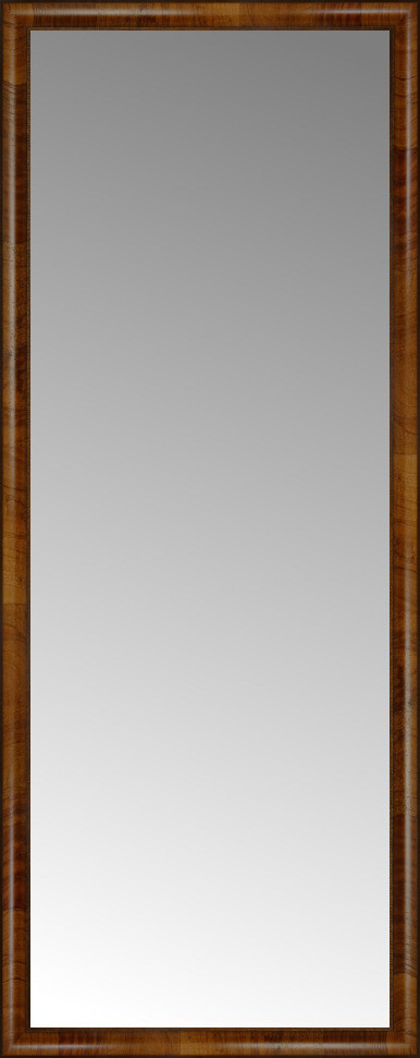 30"x75" Custom Framed Mirror, Light Brown