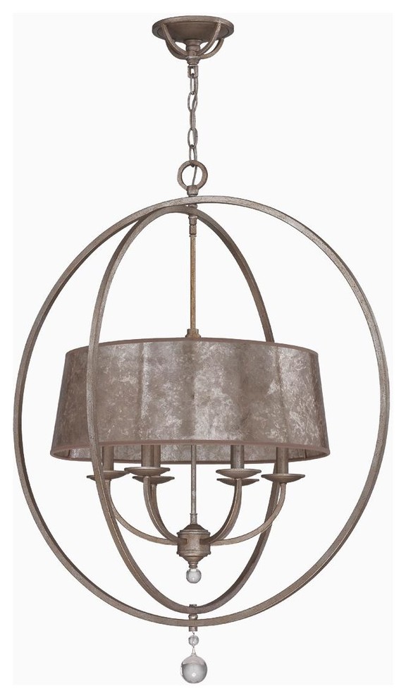 Small Mica Drum Shade and Rings Chandelier