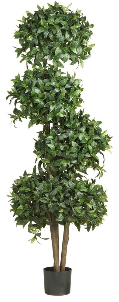69 in. Sweet Bay Topiary with 4 Balls Silk Tree