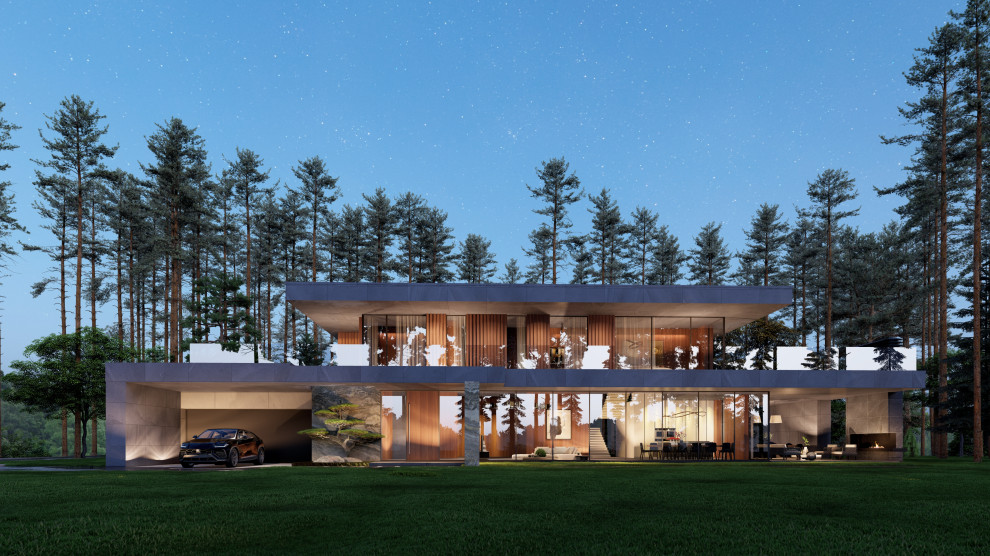 Современный дом с плоской крышей