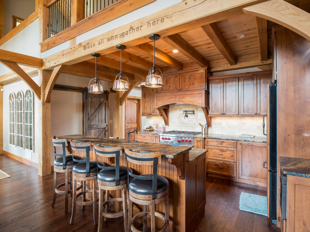 Beautiful lakefront Timber Frame - Rustic - Kitchen - Cleveland - by ...