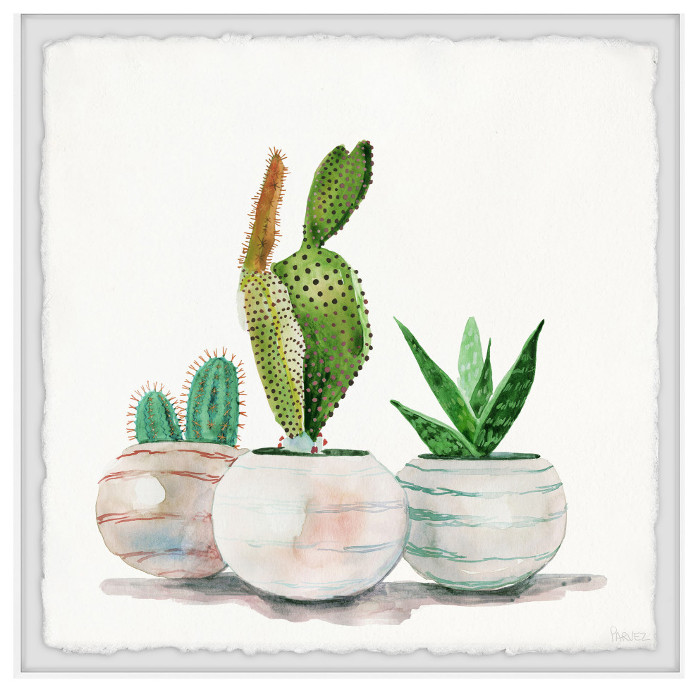 "Cactus Planters" Framed Painting Print
