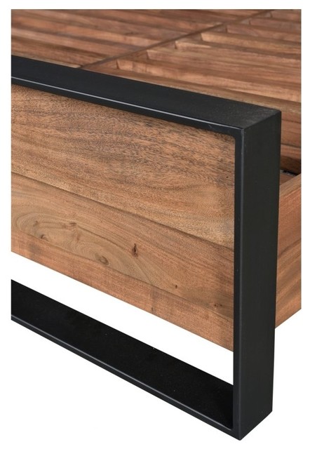 86 Nino King Bed Solid Acacia Wood Louver Head And Foot Boards