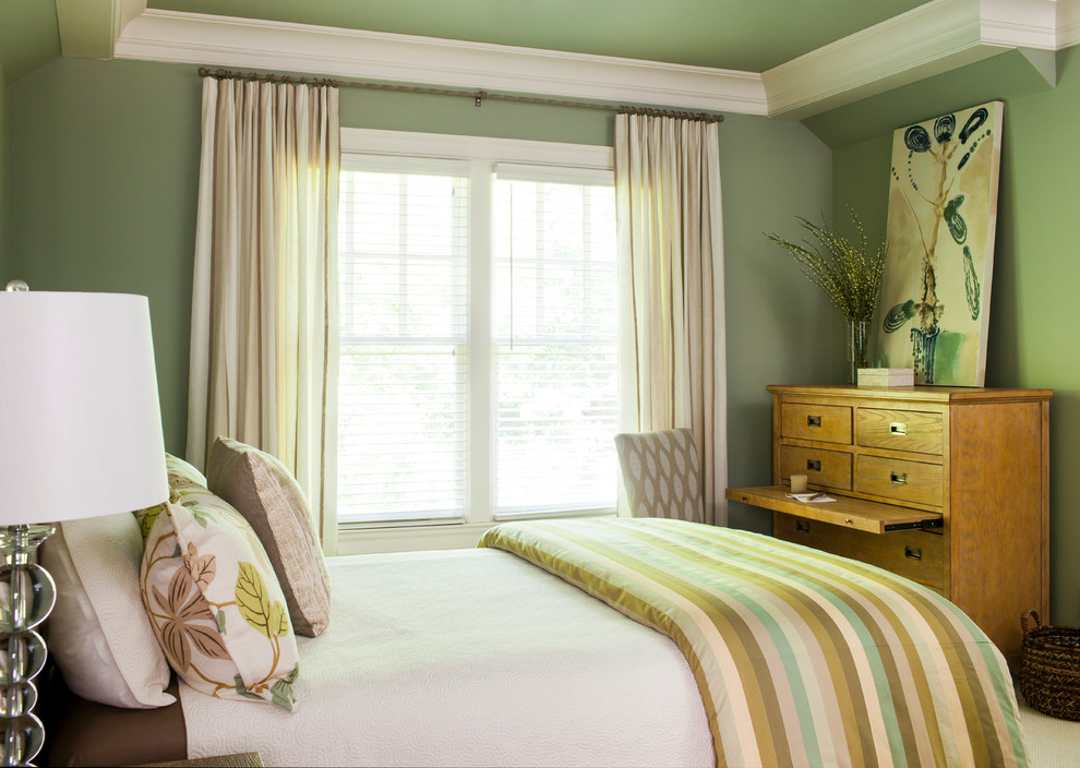 This is an example of a large transitional bedroom in Atlanta.