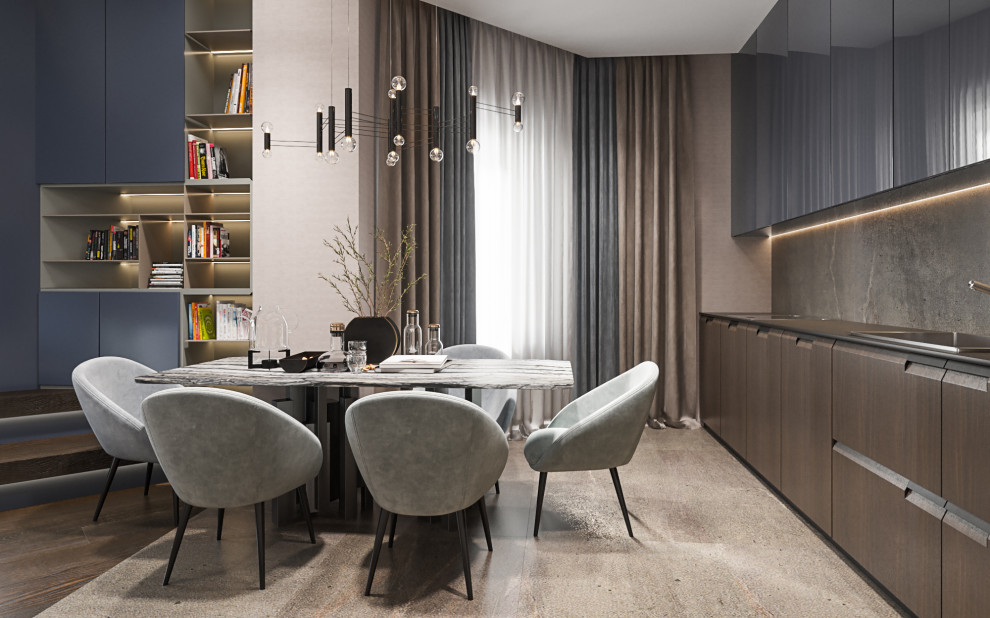 Студия в современном стиле  в колониальных тонах