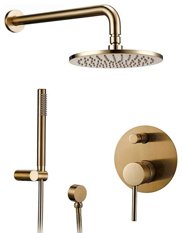 Wasser™ Solid Brass Shower Faucet With Handheld Shower - Contemporary -  Showerheads And Body Sprays - by Morsale | Houzz