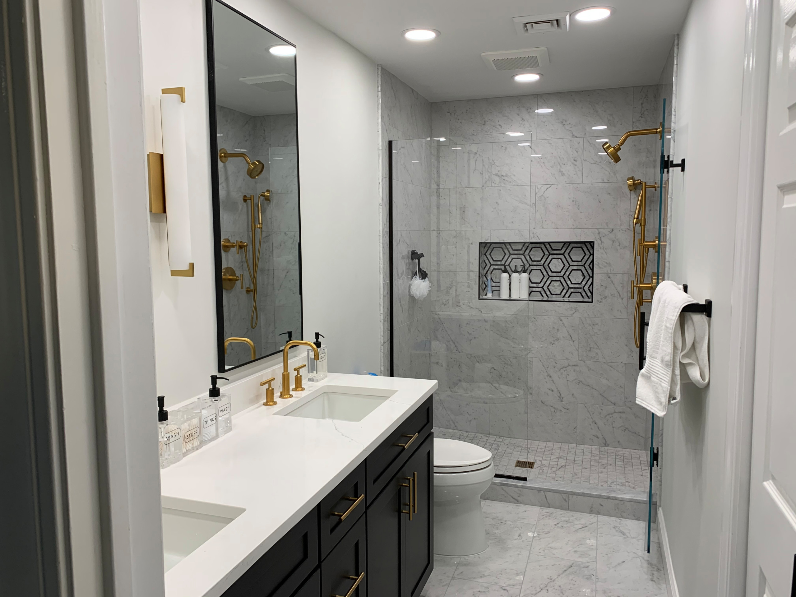 Black & Gold Modern Bathroom refresh
