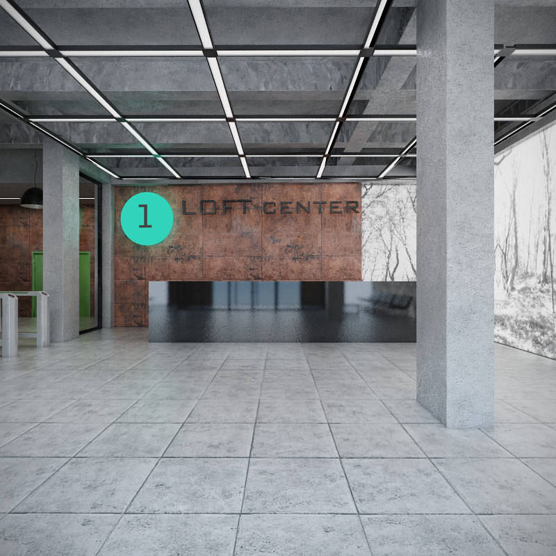 Бизнес-центр на "Трехгорке". Вестибюль. Ресепция.