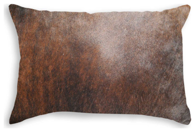 12"x20"x5" Brown Cowhide Pillow