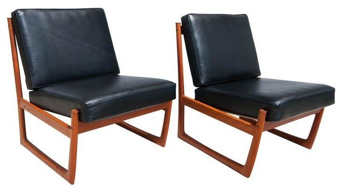 Peter Hvidt Danish Modern Lounge Chairs - A Pair