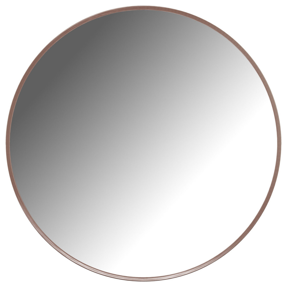 Round Framed Wall Mounted Bathroom Vanity Mirror, 28" X 28"; Contemporary Bathroom Mirrors