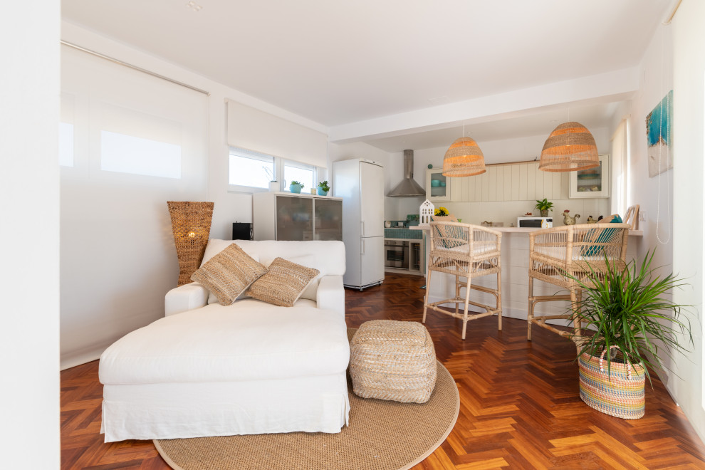 Photo of a small mediterranean open concept family room in Alicante-Costa Blanca.