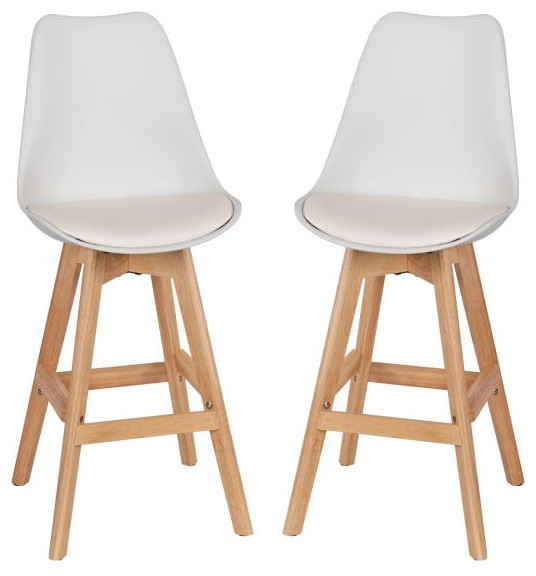 Dana 27" Commercial Grade Counter Stools,Cushioned Seat,Wooden Frame