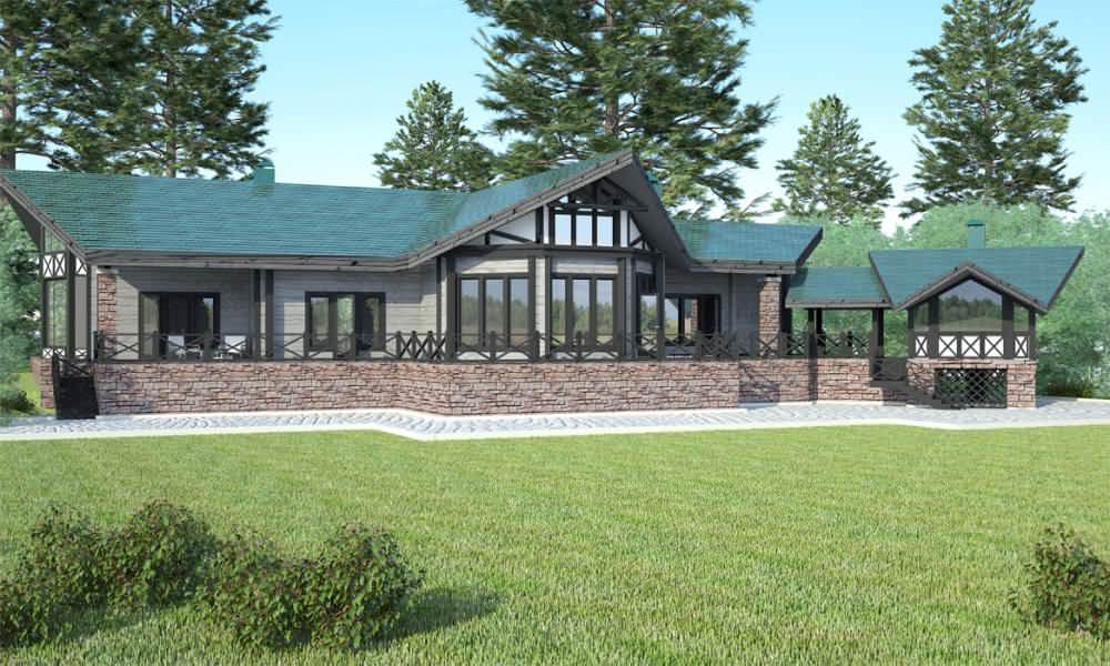 Коттедж из бруса на озере Суходольское